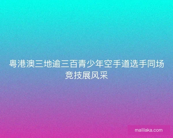 粤港澳三地逾三百青少年空手道选手同场竞技展风采